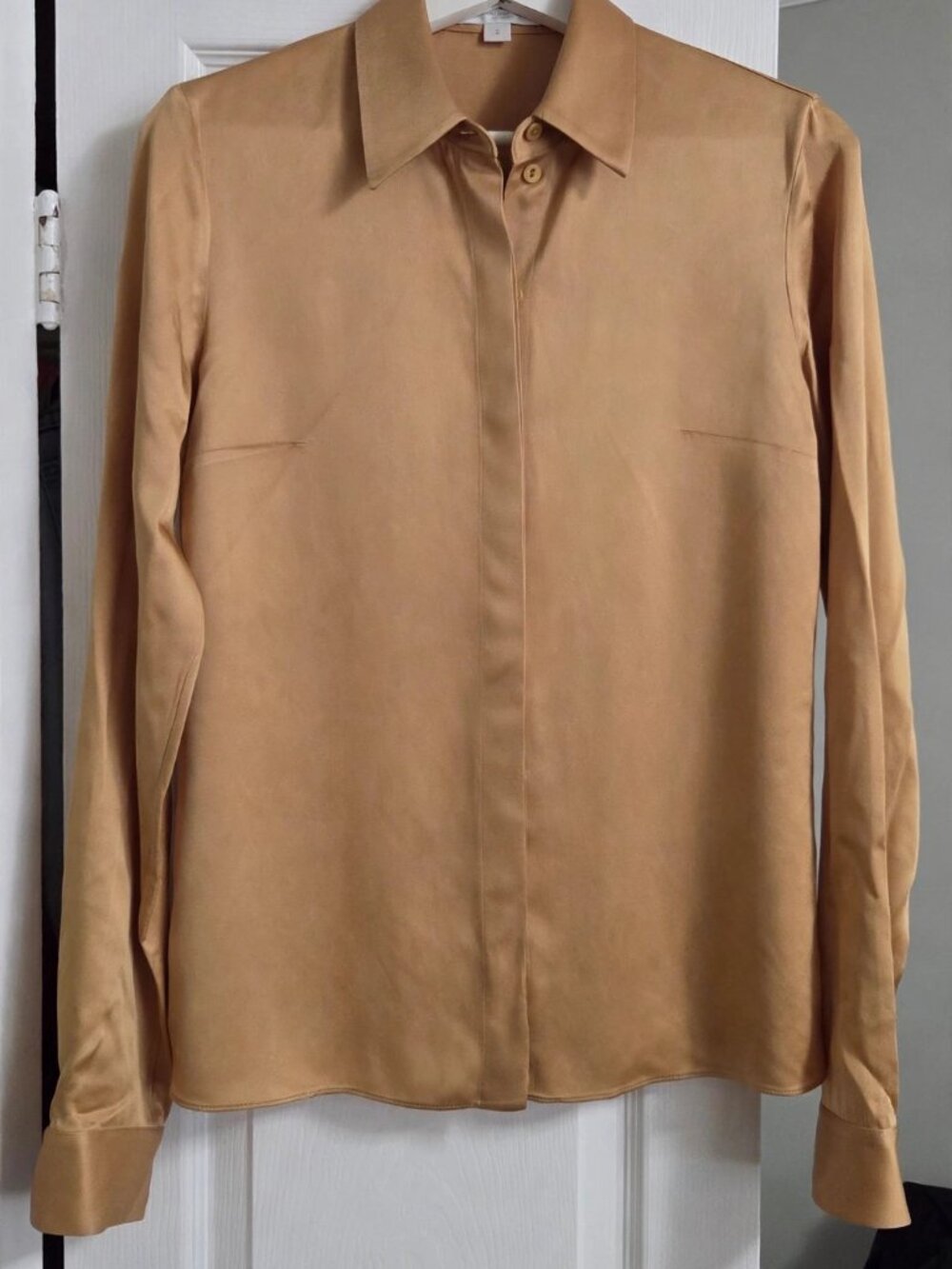 Michael Kors Collection Wheat Button-Down Shirt Blouse Size 2 Italy
